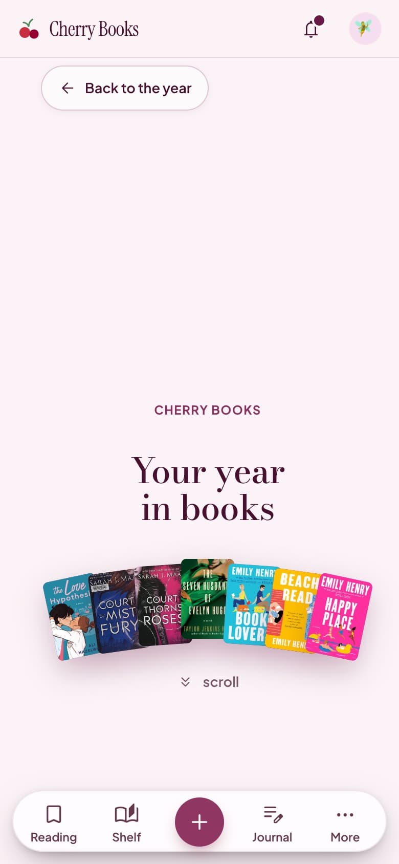 The yearly recap on a phone